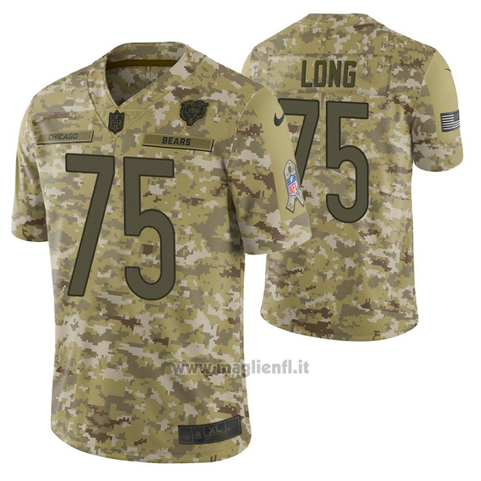 Maglia NFL Limited Chicago Bears 75 Kyle Long 2018 Salute To Service Camuffamento